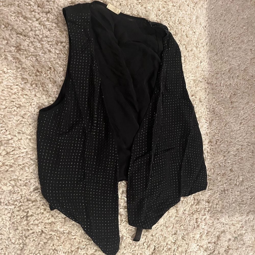 L’AGENCE Women’s Black 100% Silk Vest Size 1